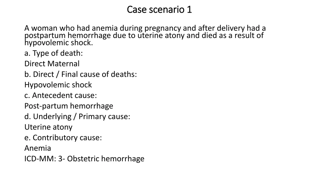 case scenario 1 case scenario 1