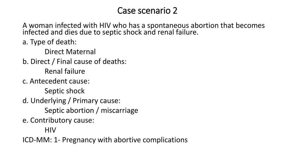 case scenario 2 case scenario 2