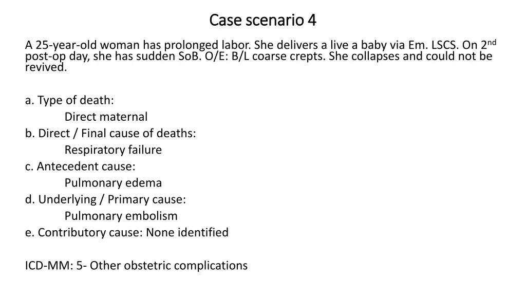 case scenario 4 case scenario 4