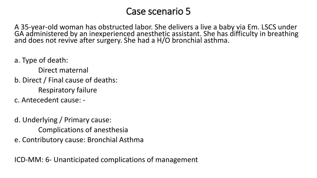 case scenario 5 case scenario 5