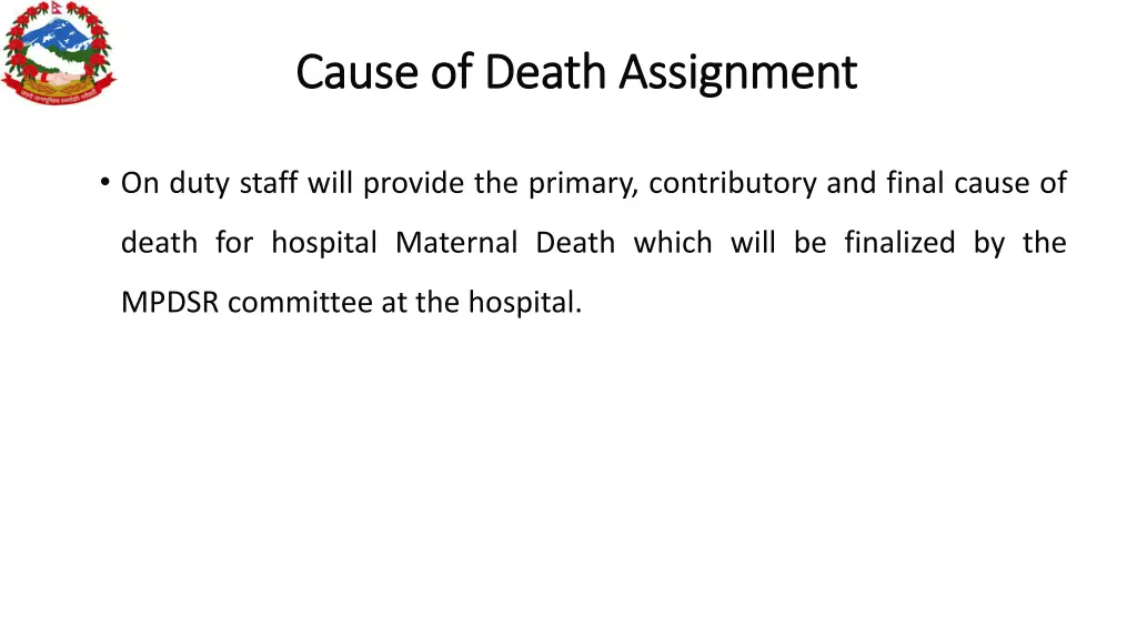 cause of death assignment cause of death