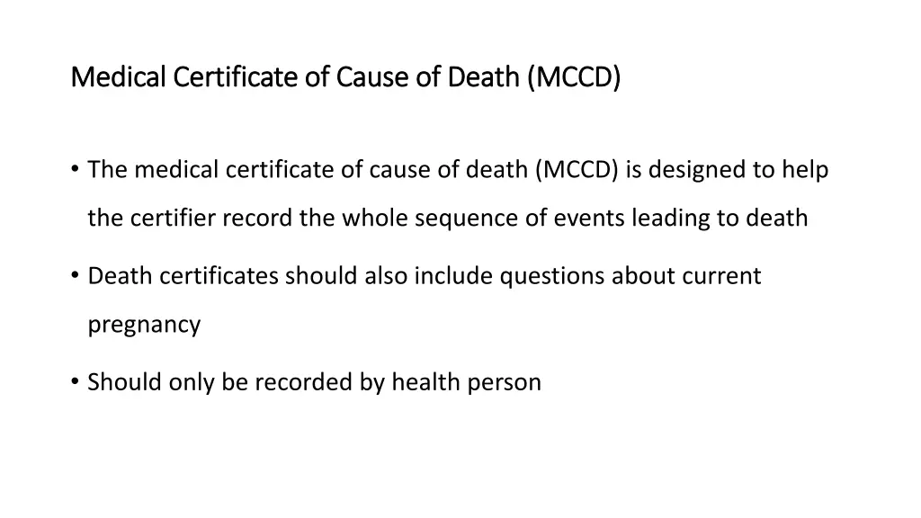 medical certificate of cause of death mccd