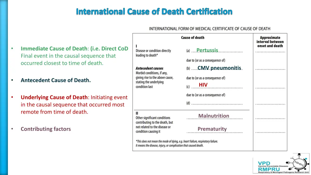 international cause of death certification 1