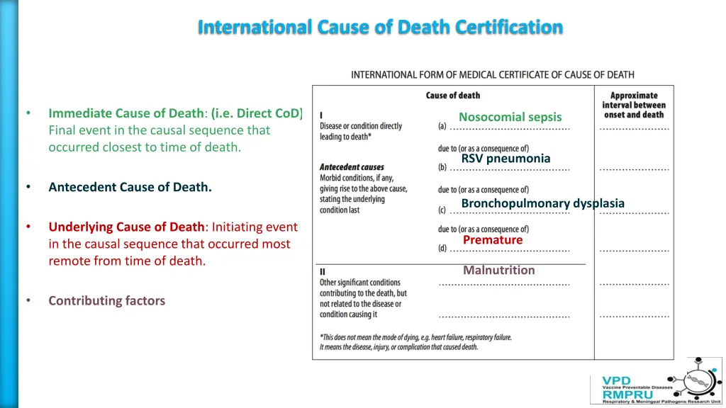 international cause of death certification