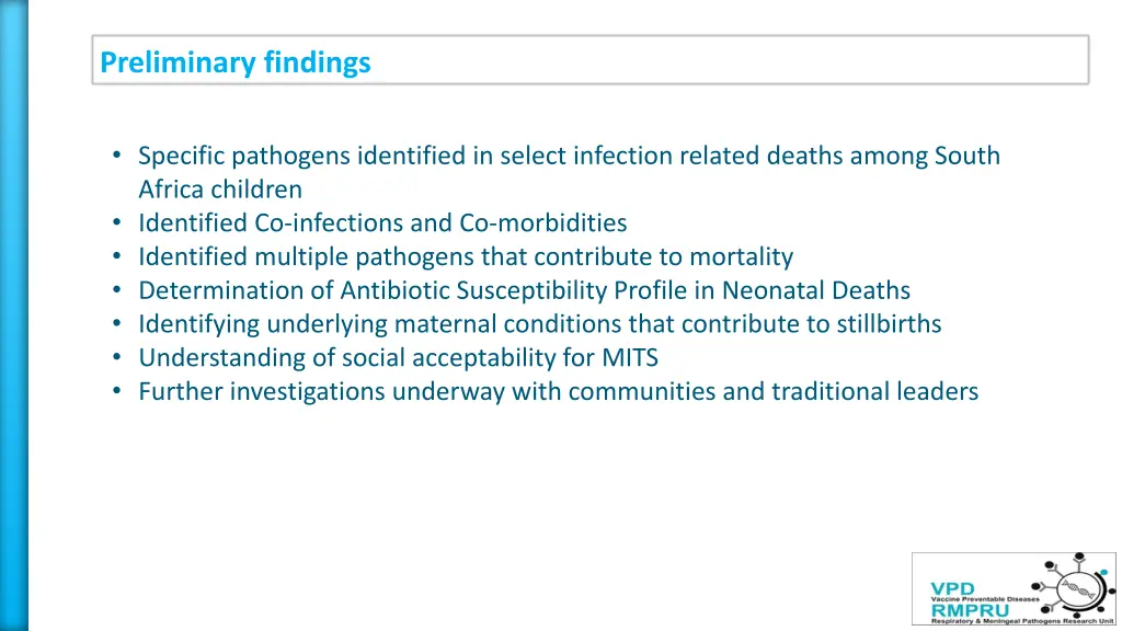 preliminary findings