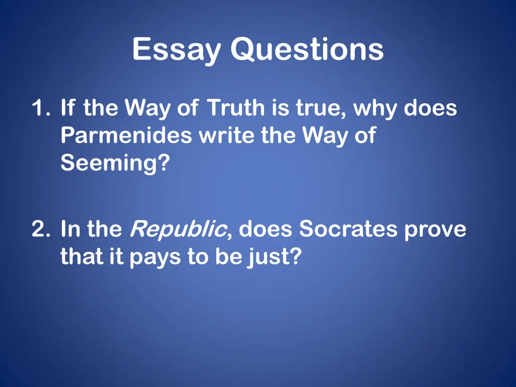 essay questions