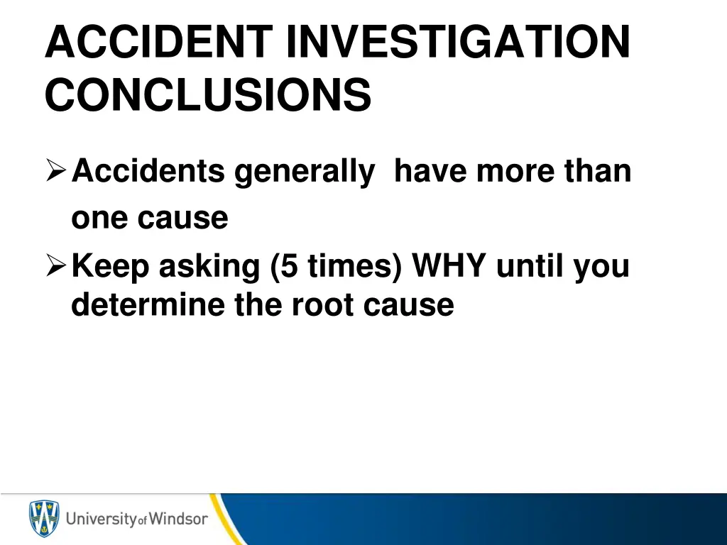 accident investigation conclusions