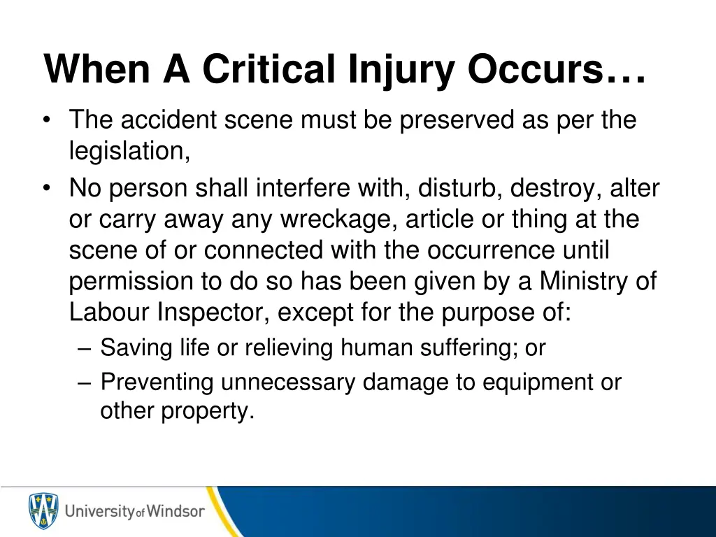 when a critical injury occurs the accident scene