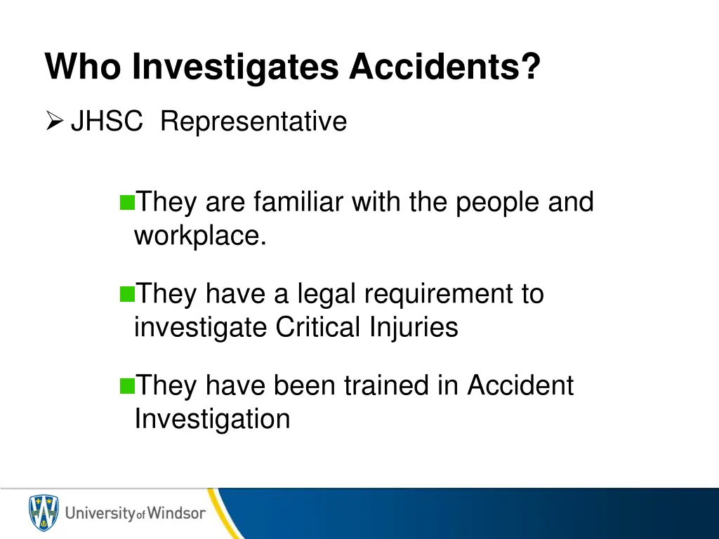 who investigates accidents 1