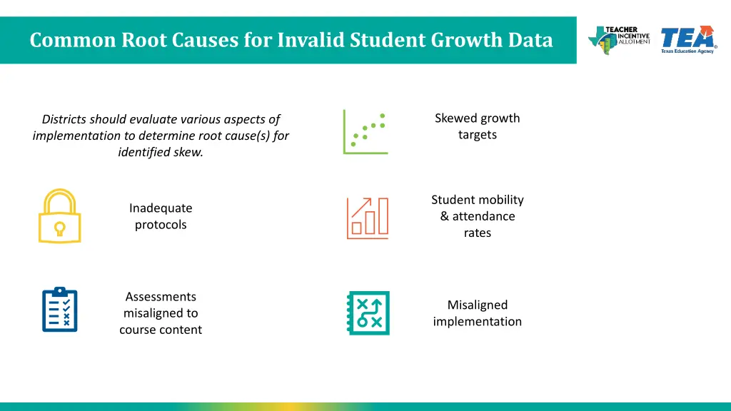 common root causes for invalid student growth data