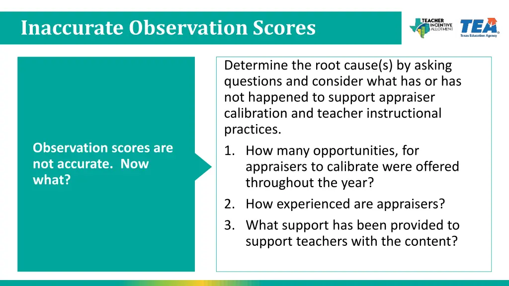 inaccurate observation scores