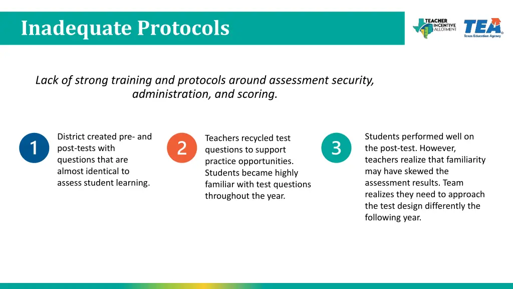 inadequate protocols