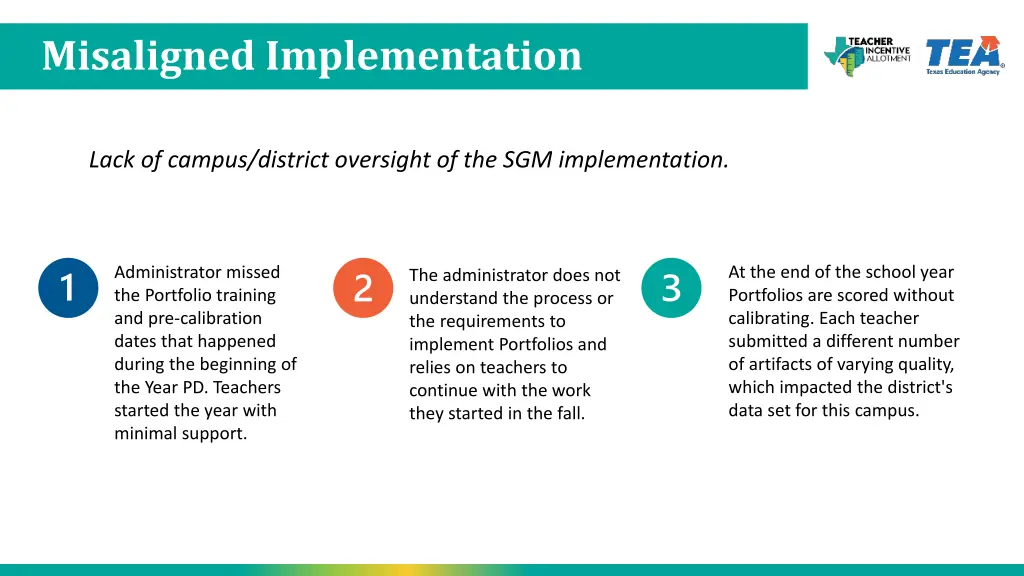 misaligned implementation