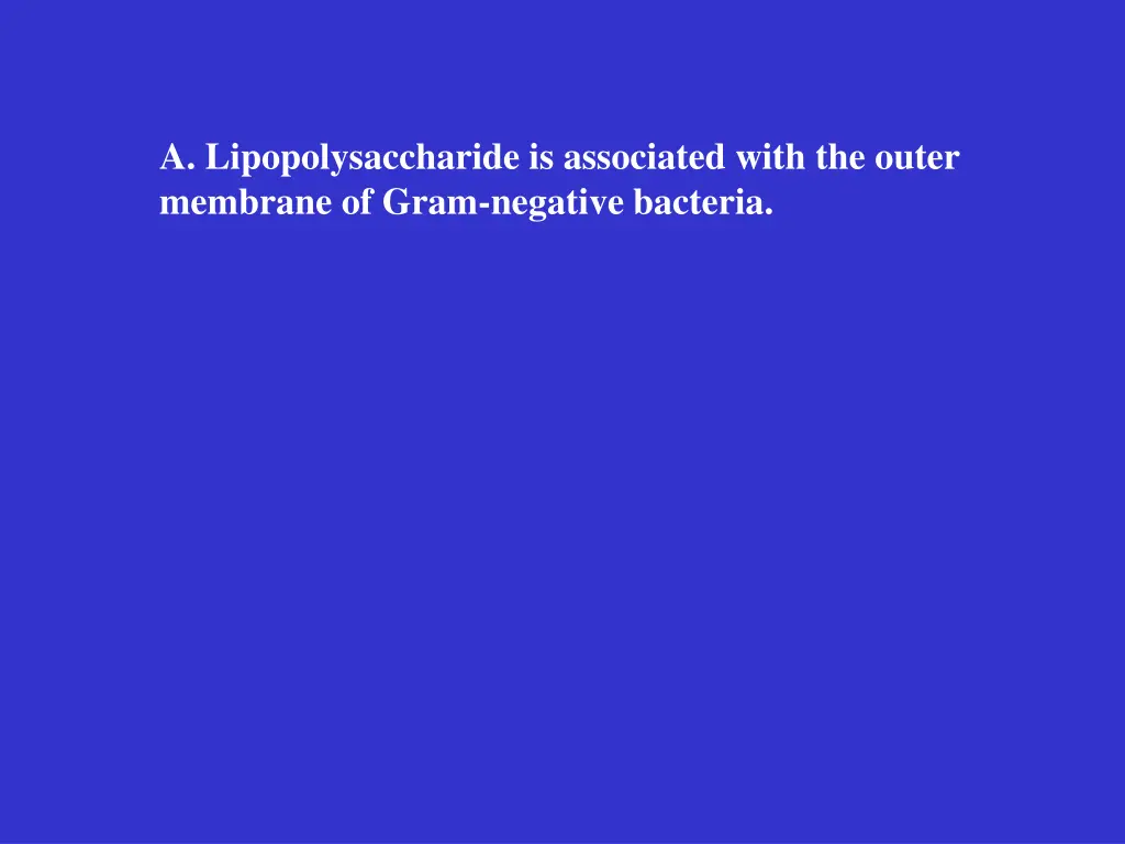 a lipopolysaccharide is associated with the outer