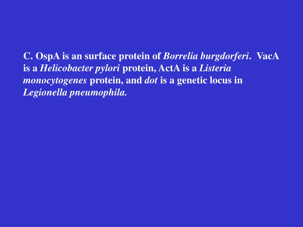 c ospa is an surface protein of borrelia