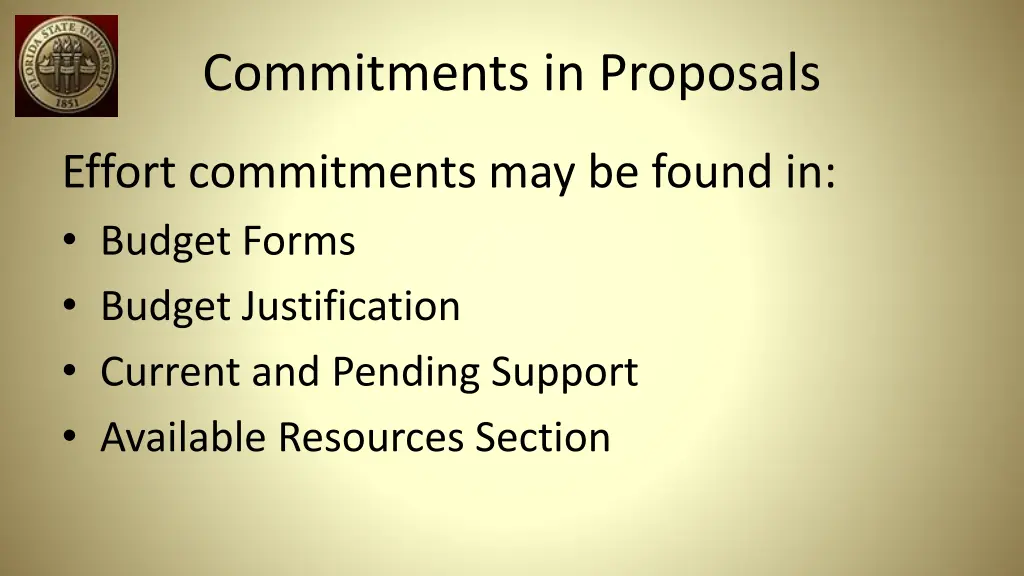 commitments in proposals