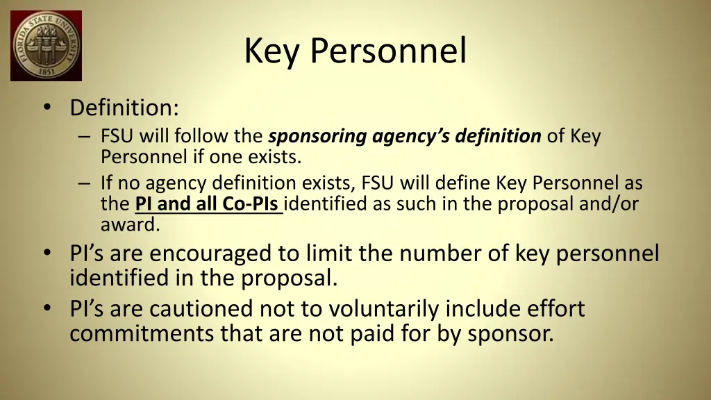 key personnel