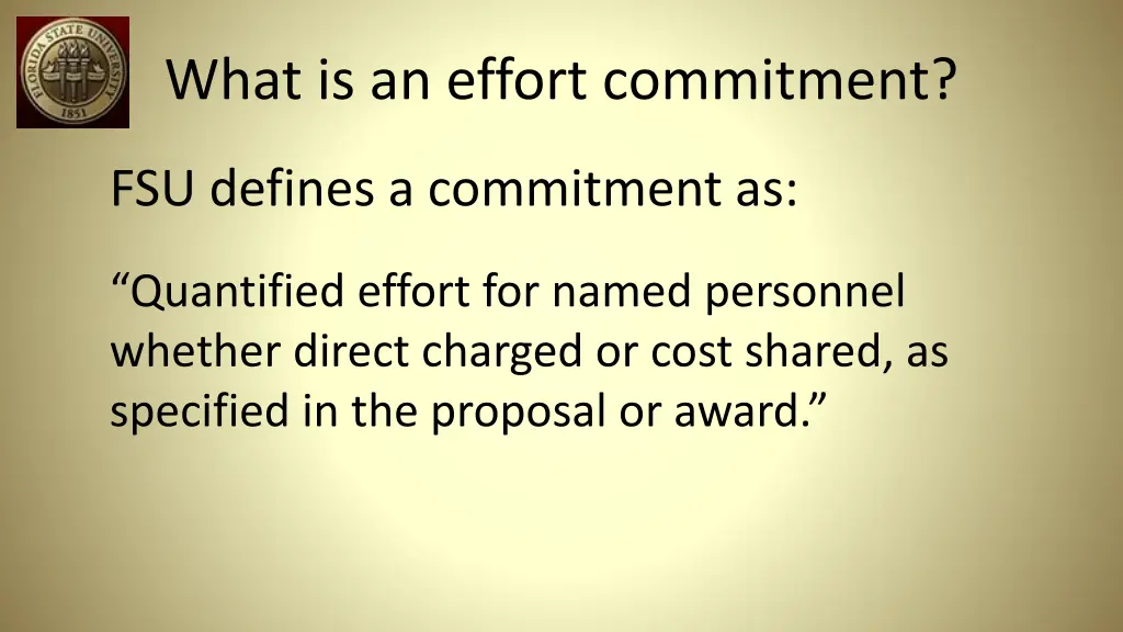 what is an effort commitment