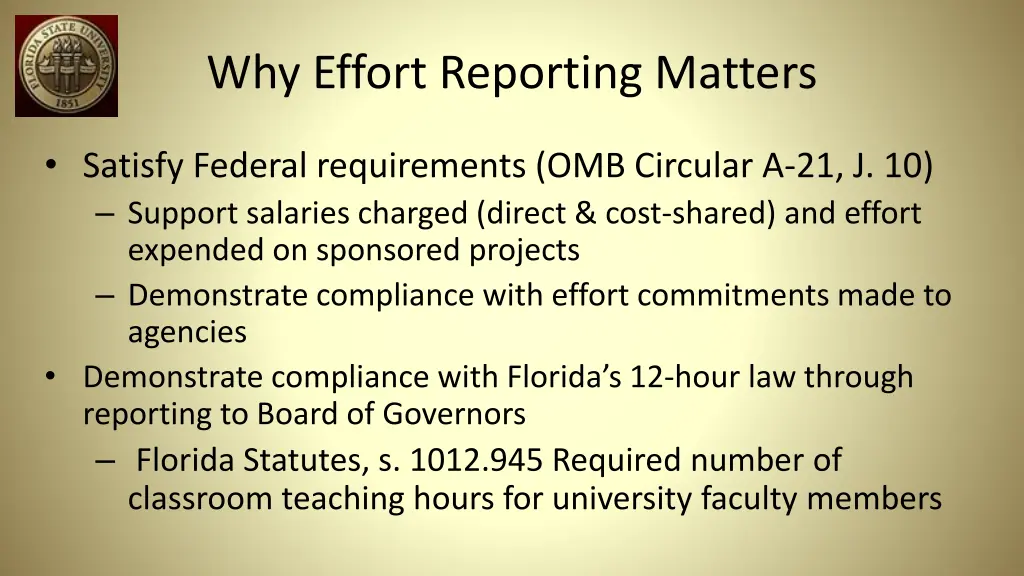 why effort reporting matters