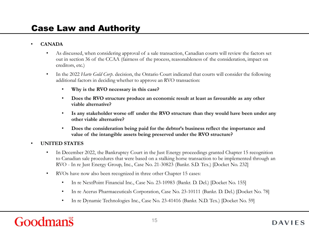 case law and authority