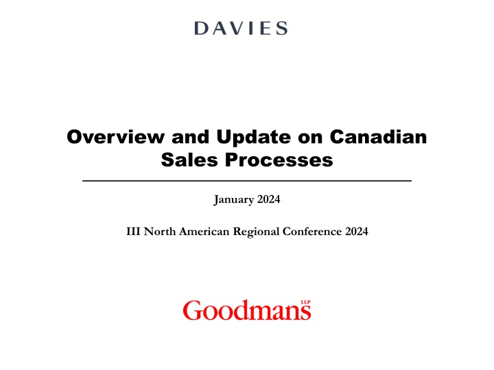 overview and update on canadian sales processes