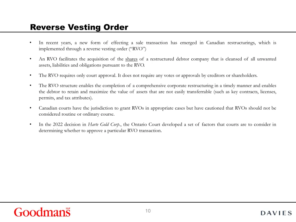 reverse vesting order