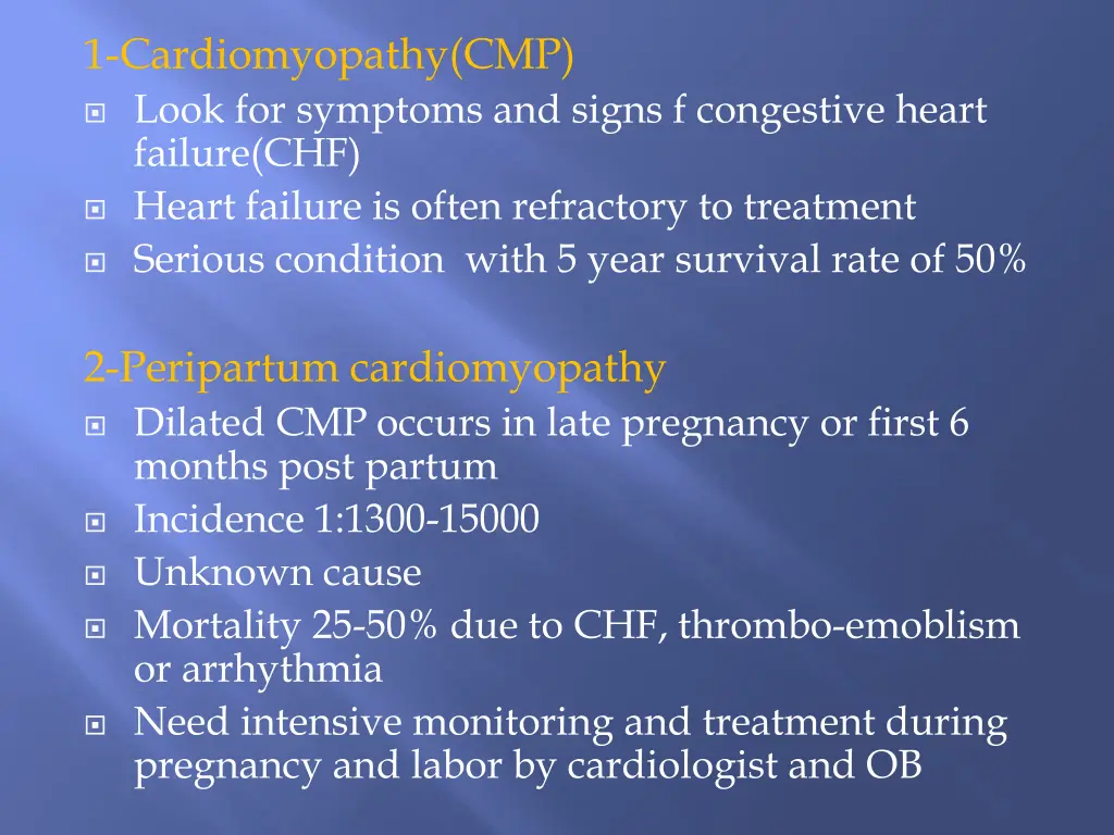 1 cardiomyopathy cmp look for symptoms and signs