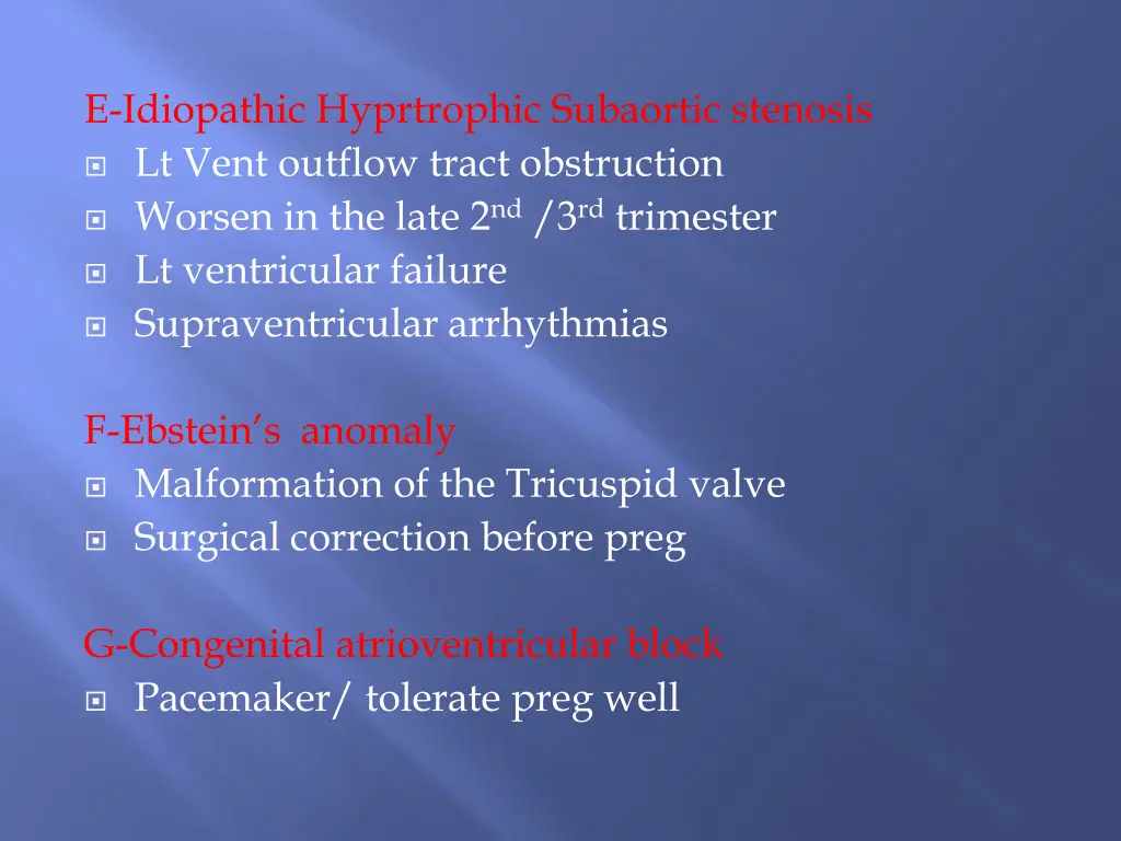 e idiopathic hyprtrophic subaortic stenosis