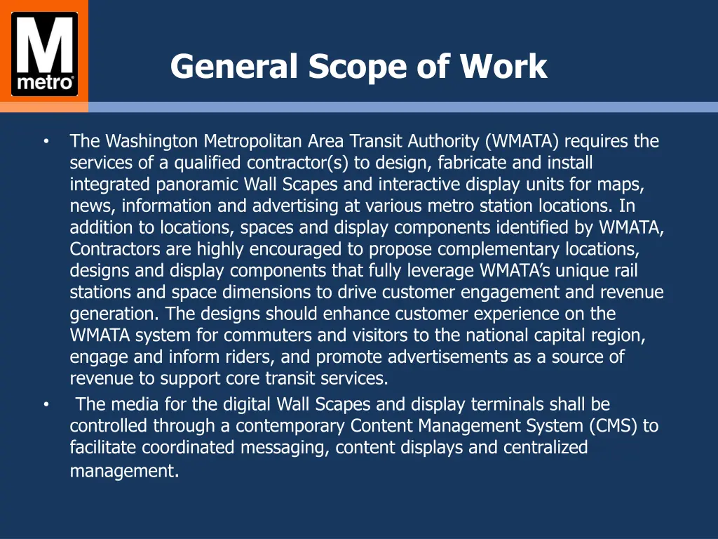 general scope of work