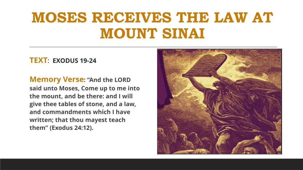 moses receives the law at mount sinai