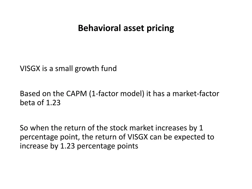 behavioral asset pricing 5