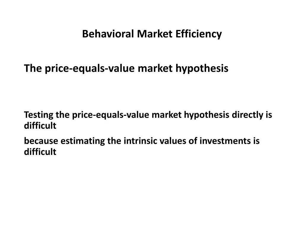 behavioral market efficiency 10