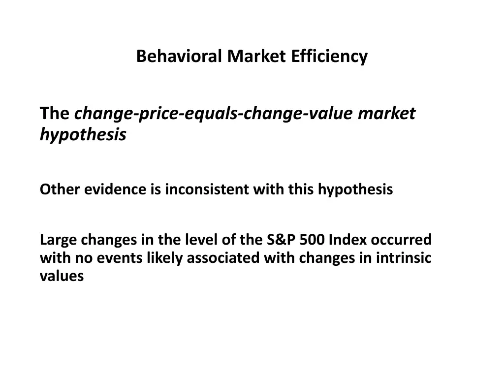 behavioral market efficiency 12