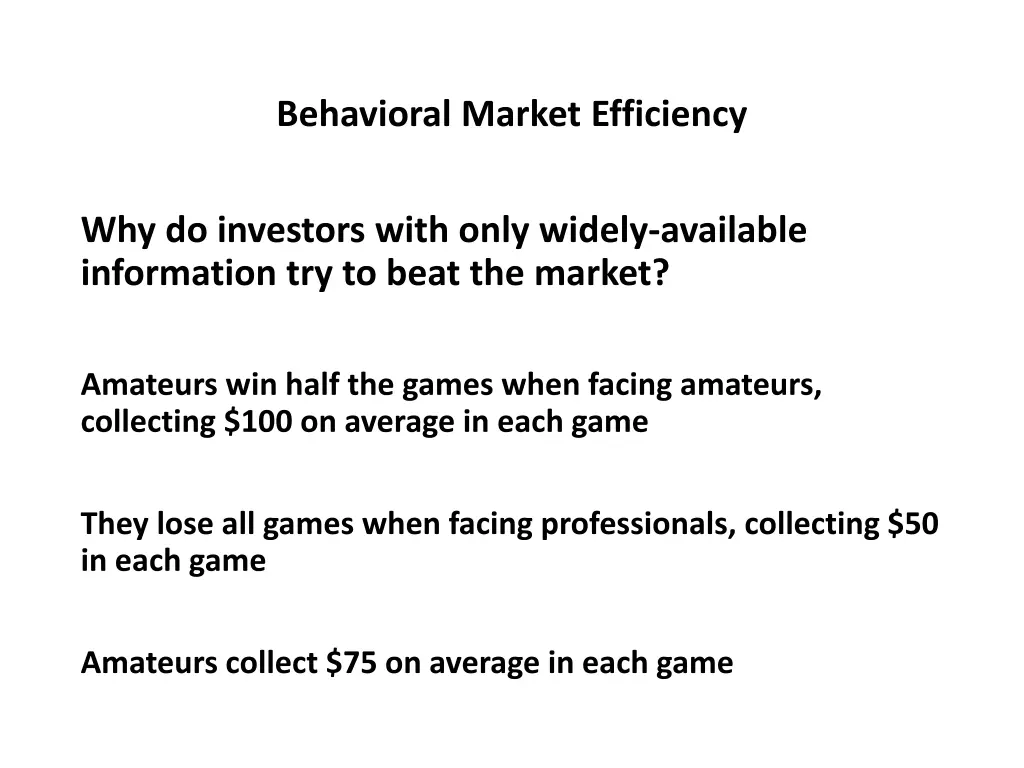 behavioral market efficiency 19