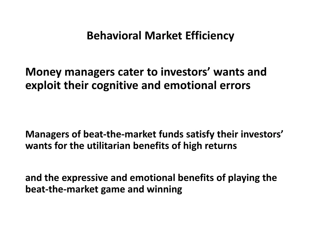 behavioral market efficiency 24