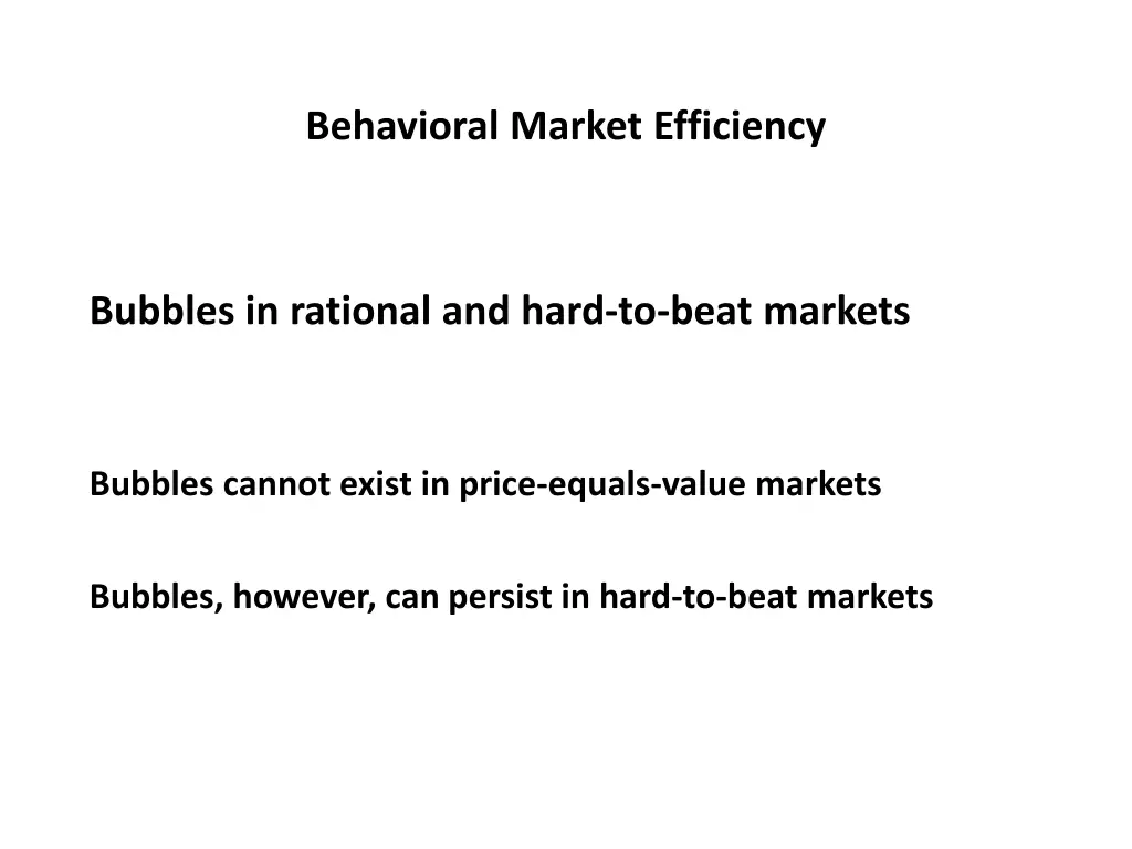 behavioral market efficiency 27