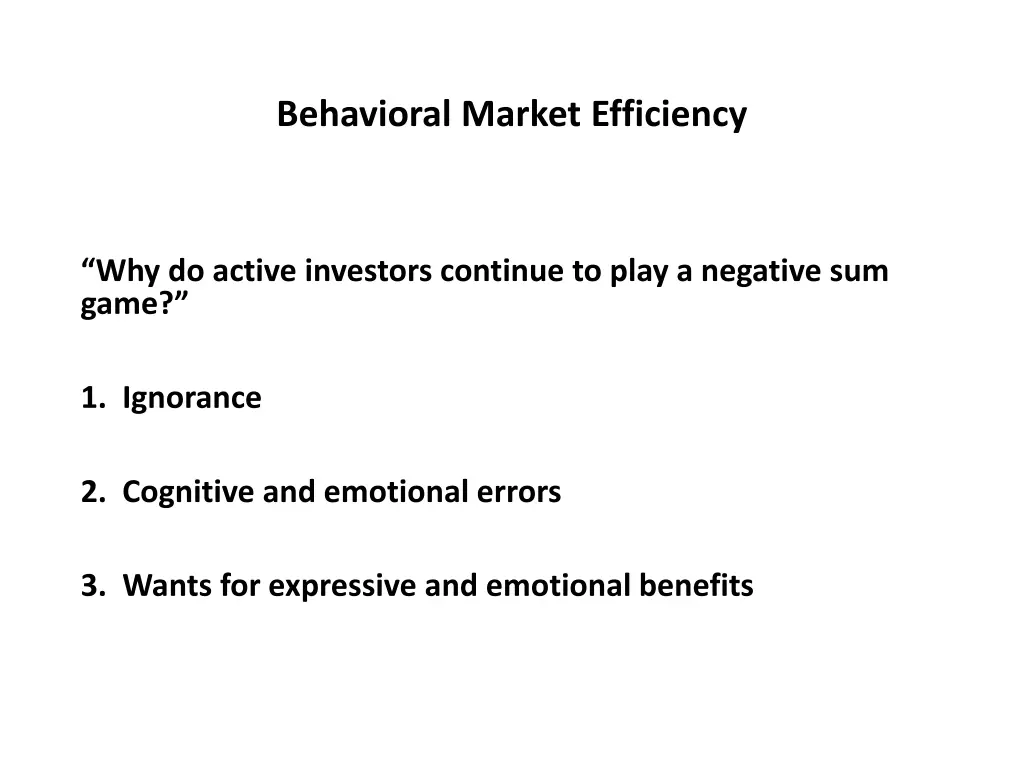 behavioral market efficiency 3