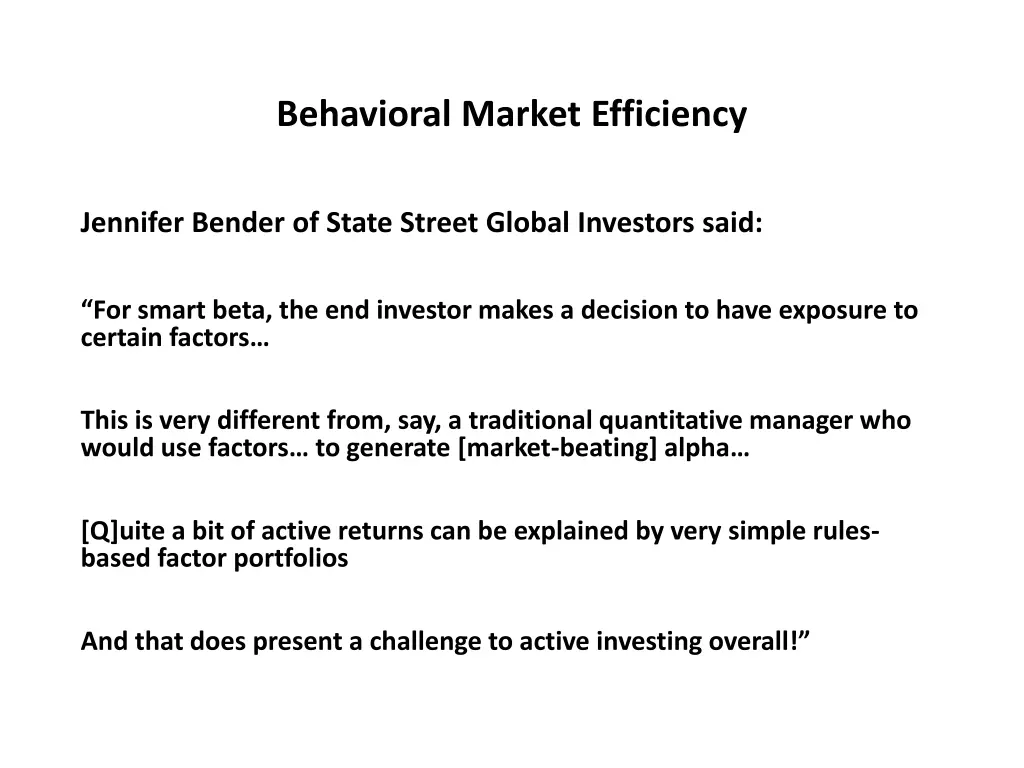 behavioral market efficiency 30