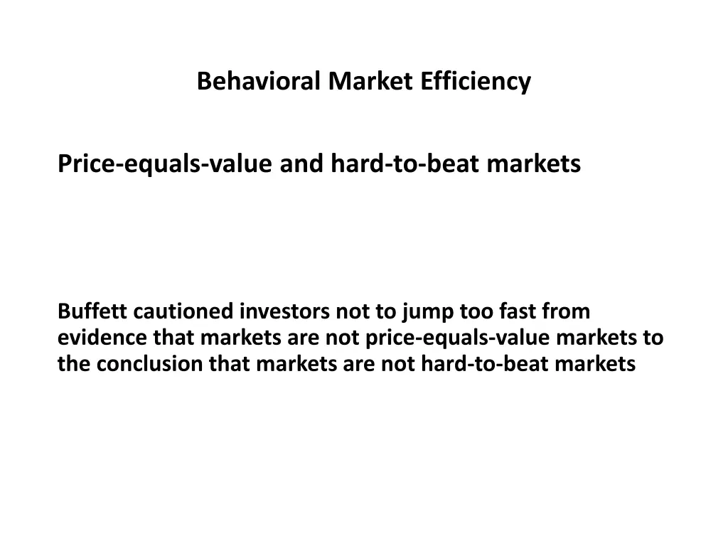 behavioral market efficiency 7