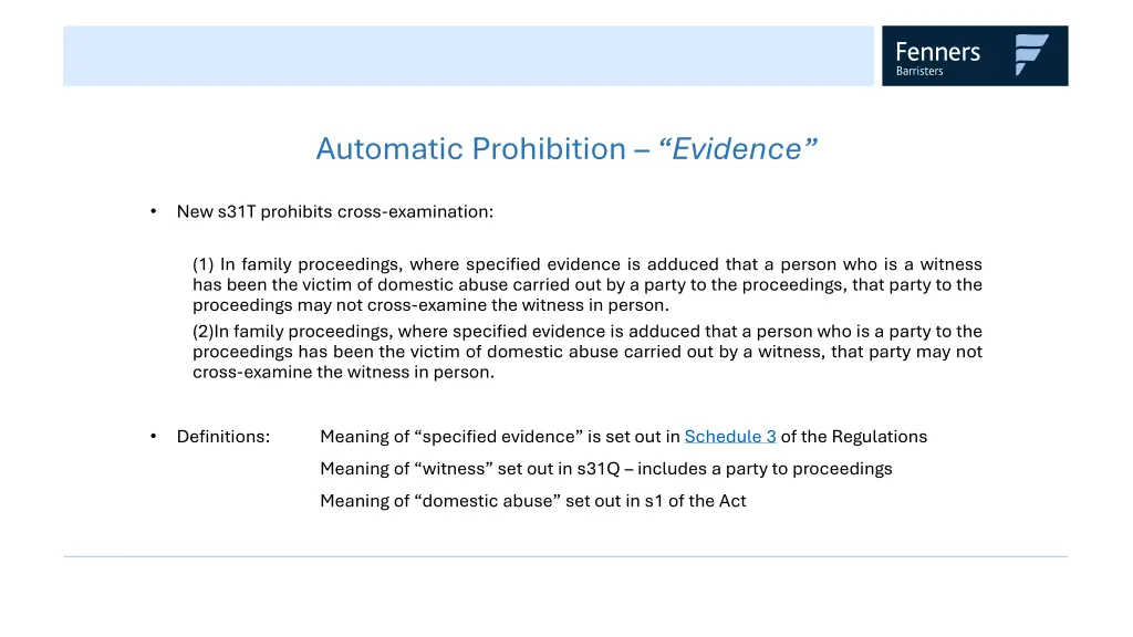 automatic prohibition evidence