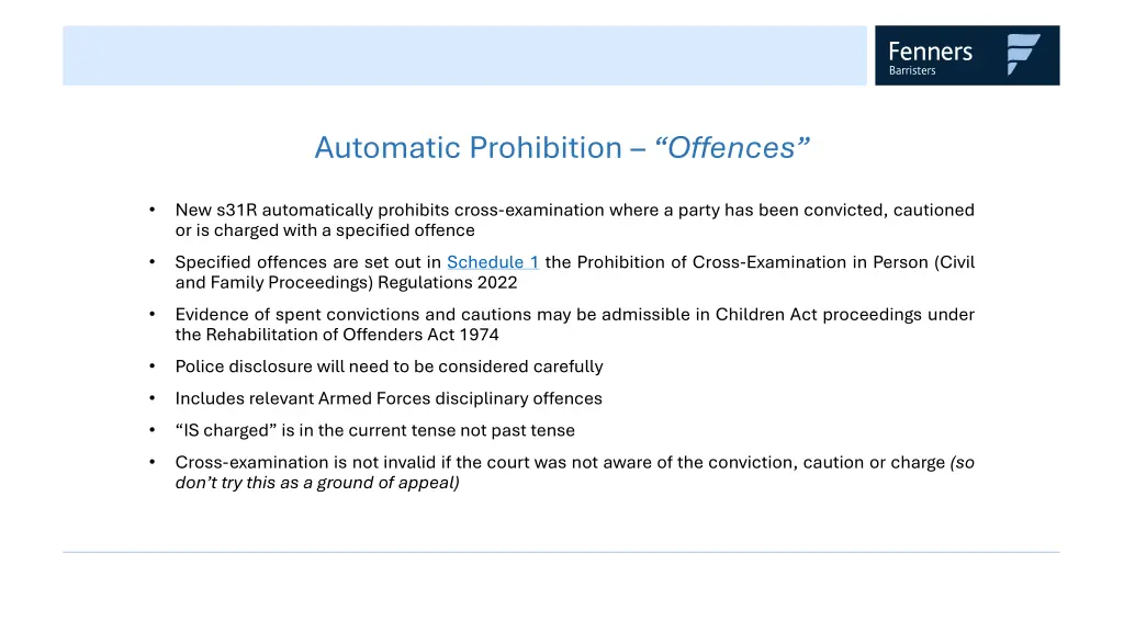 automatic prohibition offences