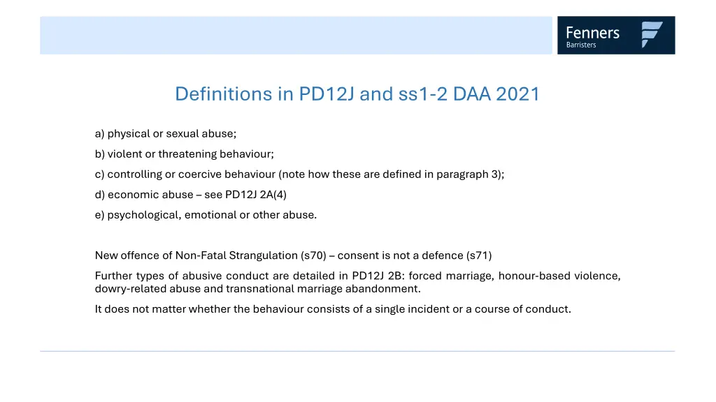 definitions in pd12j and ss1 2 daa 2021