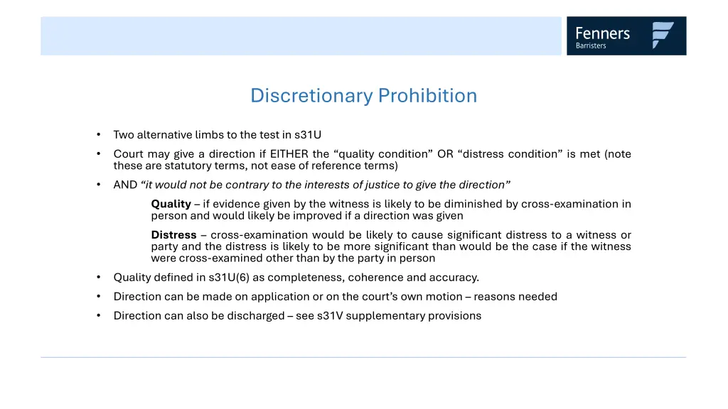 discretionary prohibition