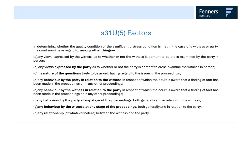 s31u 5 factors