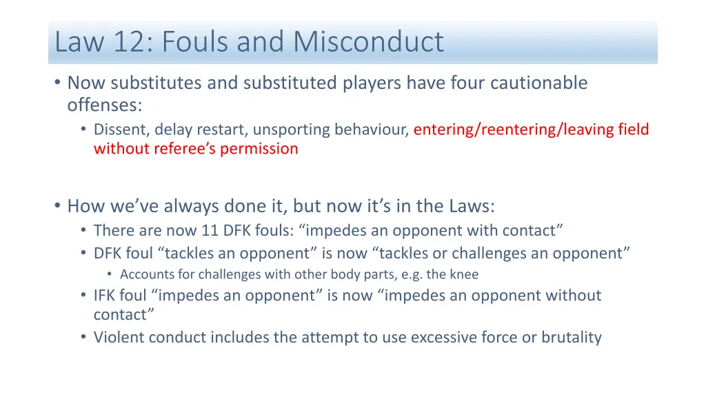 law 12 fouls and misconduct 1