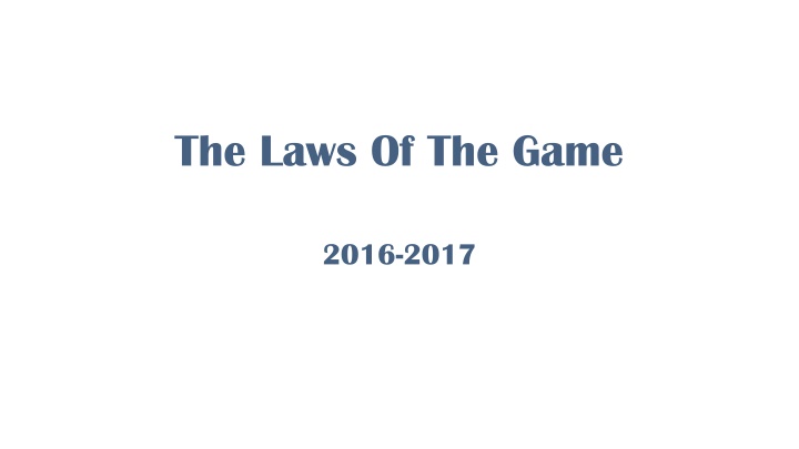 the laws of the game