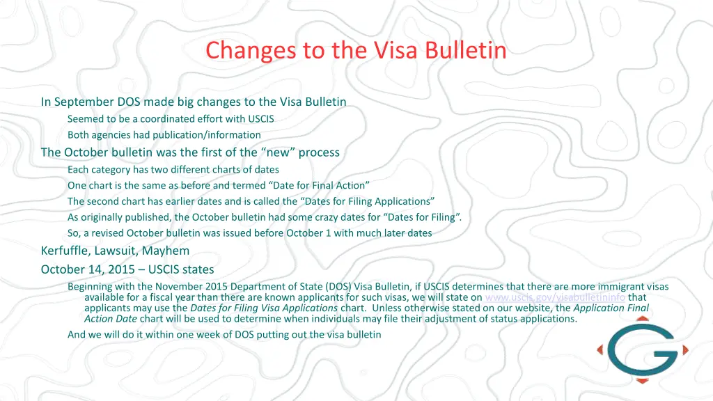 changes to the visa bulletin