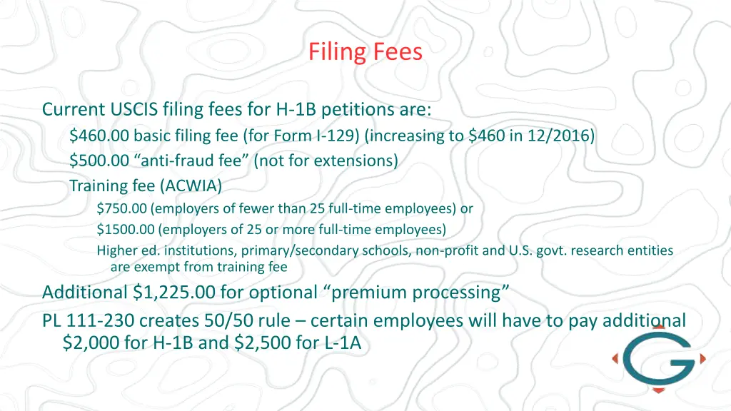 filing fees