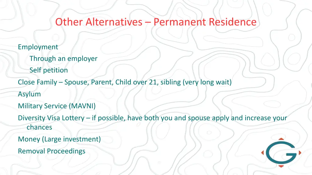 other alternatives permanent residence