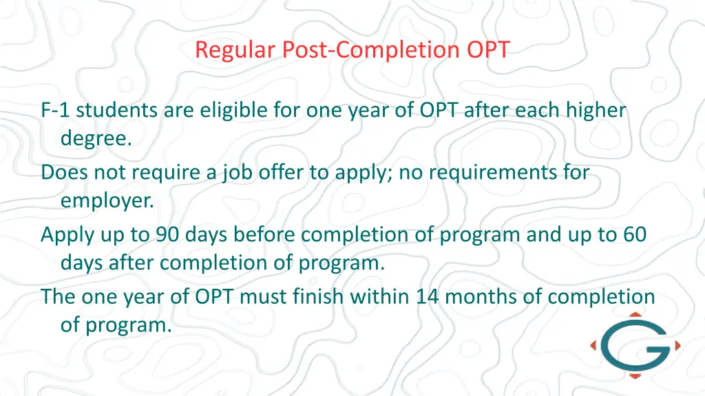 regular post completion opt